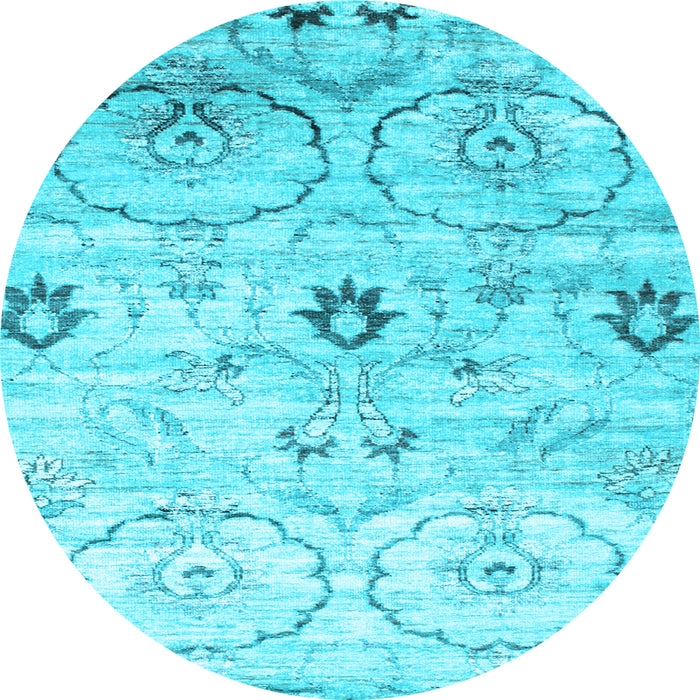 Round Machine Washable Abstract Light Blue Contemporary Rug, wshcon833lblu