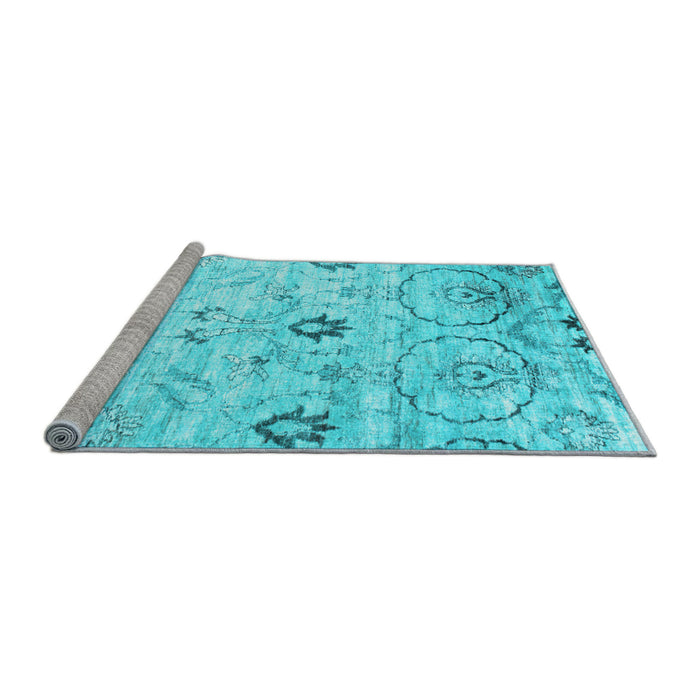 Sideview of Machine Washable Abstract Light Blue Contemporary Rug, wshcon833lblu