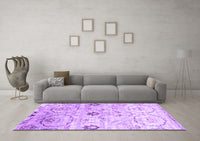 Machine Washable Abstract Purple Contemporary Rug, wshcon833pur