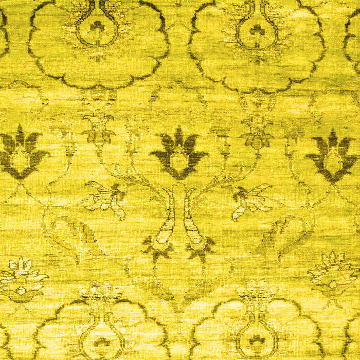 Machine Washable Abstract Yellow Contemporary Rug, wshcon833yw