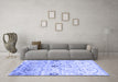 Machine Washable Abstract Blue Contemporary Rug in a Living Room, wshcon833blu