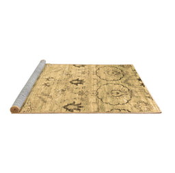 Sideview of Machine Washable Abstract Brown Contemporary Rug, wshcon833brn