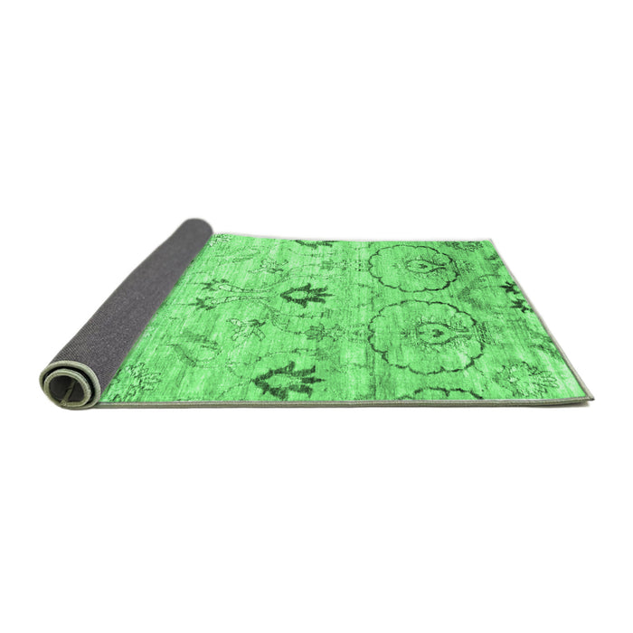 Sideview of Abstract Emerald Green Contemporary Rug, con833emgrn