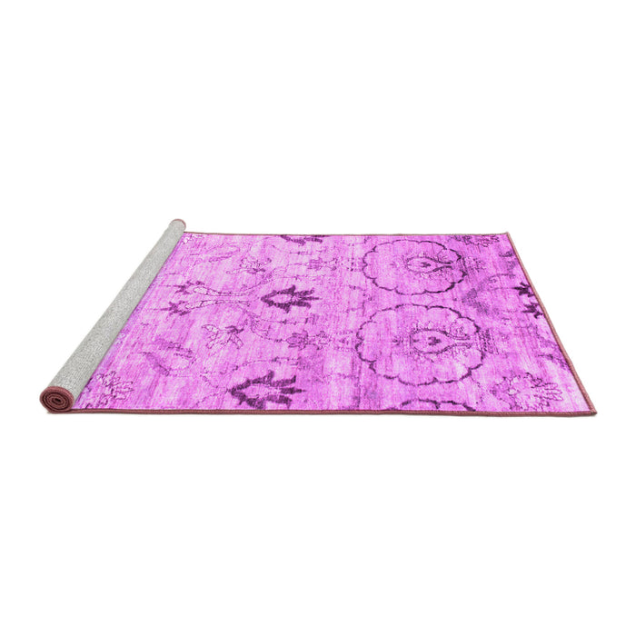 Sideview of Machine Washable Abstract Pink Contemporary Rug, wshcon833pnk