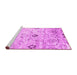 Sideview of Machine Washable Abstract Pink Contemporary Rug, wshcon833pnk