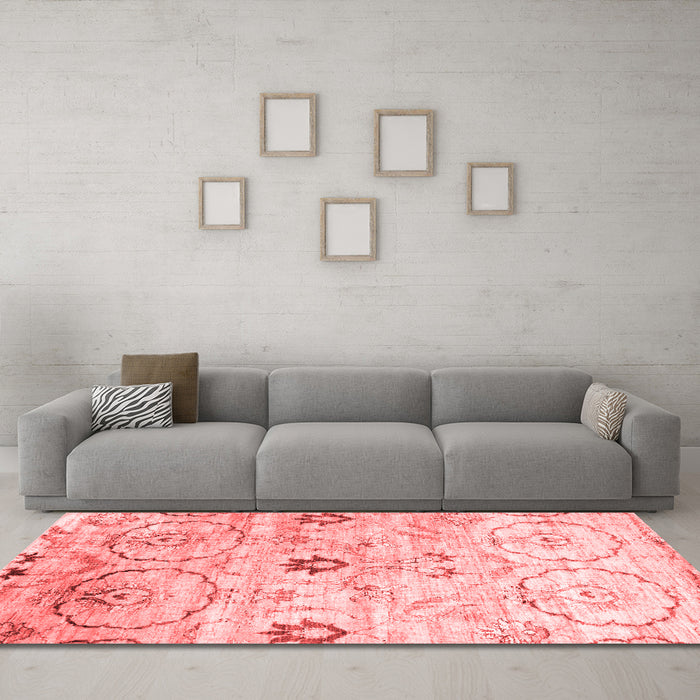 Contemporary Red Washable Rugs