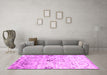 Machine Washable Abstract Pink Contemporary Rug in a Living Room, wshcon833pnk