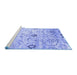 Sideview of Machine Washable Abstract Blue Contemporary Rug, wshcon833blu