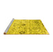 Sideview of Machine Washable Abstract Yellow Contemporary Rug, wshcon833yw