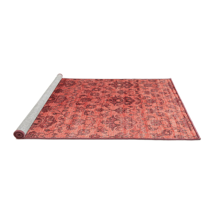 Serging Thickness of Machine Washable Contemporary Red Rug, wshcon834