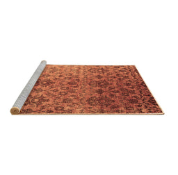 Sideview of Machine Washable Abstract Brown Contemporary Rug, wshcon834brn