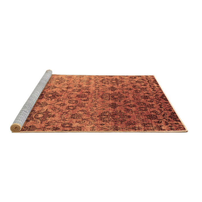 Sideview of Machine Washable Abstract Brown Contemporary Rug, wshcon834brn