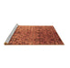 Sideview of Machine Washable Abstract Brown Contemporary Rug, wshcon834brn