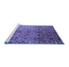 Sideview of Machine Washable Abstract Blue Contemporary Rug, wshcon834blu