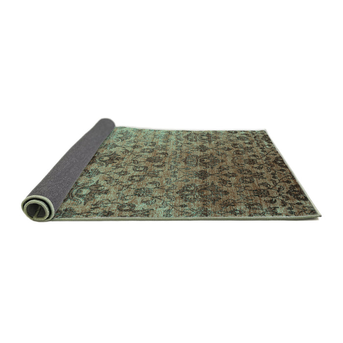 Sideview of Abstract Turquoise Contemporary Rug, con834turq