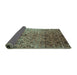 Sideview of Abstract Turquoise Contemporary Rug, con834turq