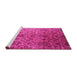 Sideview of Machine Washable Abstract Pink Contemporary Rug, wshcon834pnk