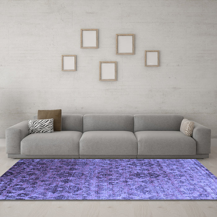 Machine Washable Abstract Blue Contemporary Rug in a Living Room, wshcon834blu