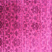 Square Machine Washable Abstract Pink Contemporary Rug, wshcon834pnk