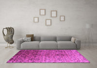 Machine Washable Abstract Purple Contemporary Rug, wshcon834pur