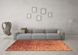Machine Washable Abstract Brown Contemporary Rug in a Living Room,, wshcon834brn