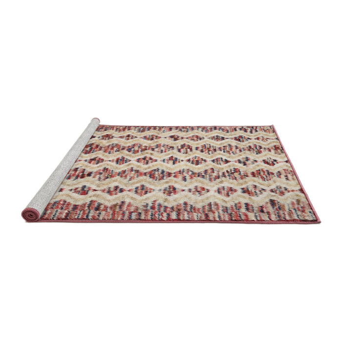Serging Thickness of Machine Washable Contemporary Cherry Red Rug, wshcon835