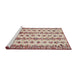 Serging Thickness of Machine Washable Contemporary Cherry Red Rug, wshcon835