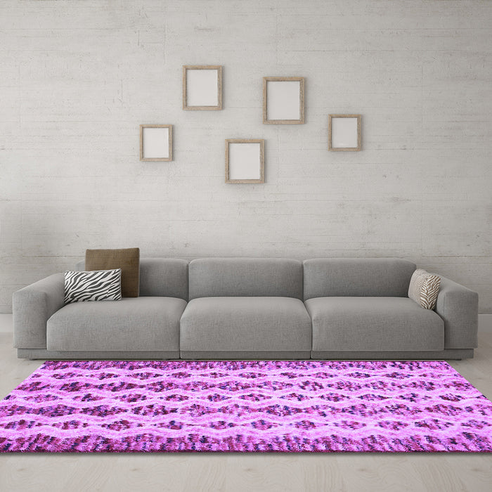 Machine Washable Abstract Purple Contemporary Area Rugs in a Living Room, wshcon835pur