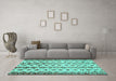 Machine Washable Abstract Turquoise Contemporary Area Rugs in a Living Room,, wshcon835turq