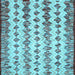 Square Machine Washable Abstract Light Blue Contemporary Rug, wshcon835lblu