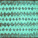 Square Machine Washable Abstract Turquoise Contemporary Area Rugs, wshcon835turq