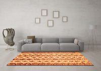 Machine Washable Abstract Orange Contemporary Rug, wshcon835org