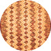 Square Abstract Orange Contemporary Rug, con835org