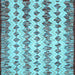 Square Abstract Light Blue Contemporary Rug, con835lblu