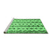 Sideview of Machine Washable Abstract Emerald Green Contemporary Area Rugs, wshcon835emgrn