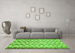 Machine Washable Abstract Green Contemporary Area Rugs in a Living Room,, wshcon835grn