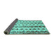 Sideview of Abstract Turquoise Contemporary Rug, con835turq