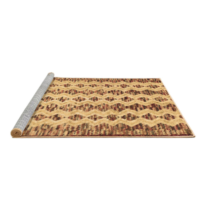 Sideview of Machine Washable Abstract Brown Contemporary Rug, wshcon835brn