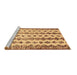 Sideview of Machine Washable Abstract Brown Contemporary Rug, wshcon835brn