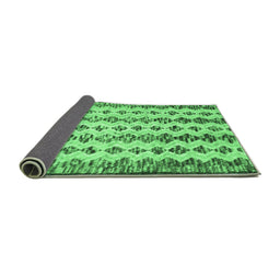 Sideview of Abstract Emerald Green Contemporary Rug, con835emgrn