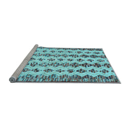 Sideview of Machine Washable Abstract Light Blue Contemporary Rug, wshcon835lblu