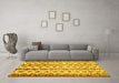 Machine Washable Abstract Yellow Contemporary Rug in a Living Room, wshcon835yw