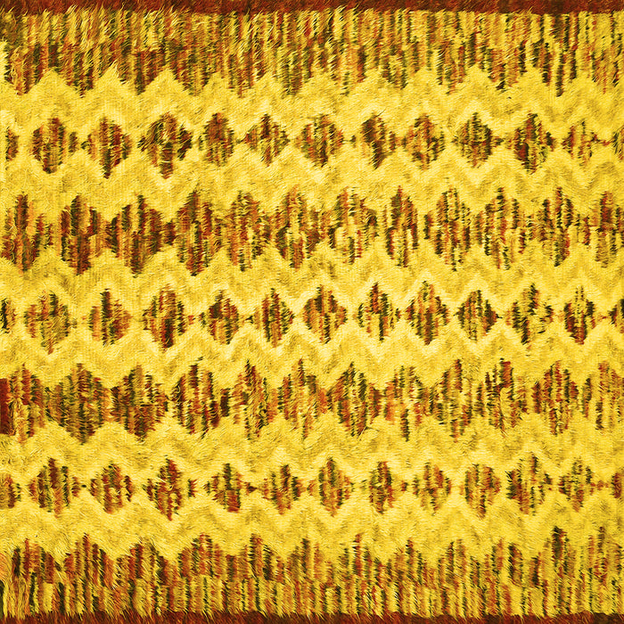 Square Abstract Yellow Contemporary Rug, con835yw