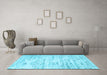 Machine Washable Solid Light Blue Modern Rug in a Living Room, wshcon836lblu
