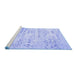 Sideview of Machine Washable Solid Blue Modern Rug, wshcon836blu