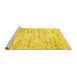 Sideview of Machine Washable Solid Yellow Modern Rug, wshcon836yw
