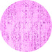 Round Machine Washable Solid Pink Modern Rug, wshcon836pnk