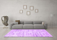 Machine Washable Solid Purple Modern Rug, wshcon836pur