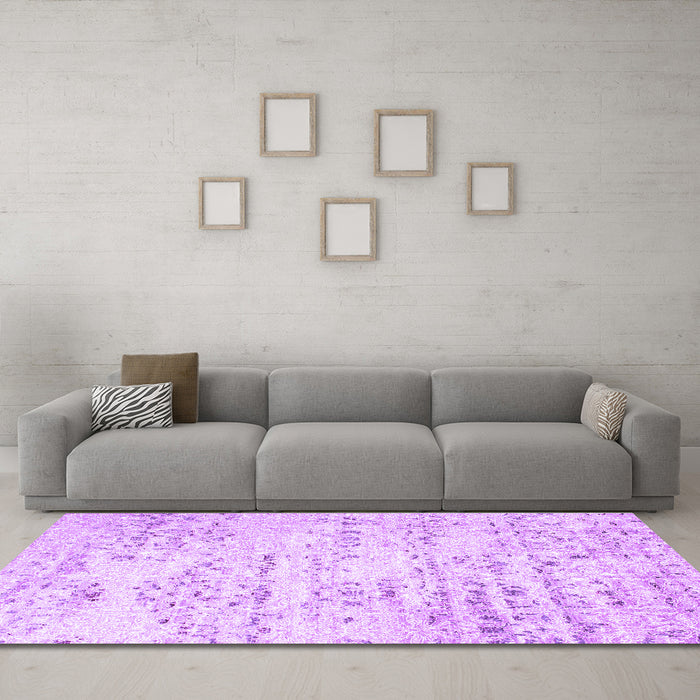 Machine Washable Solid Purple Modern Area Rugs in a Living Room, wshcon836pur
