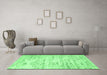 Machine Washable Solid Emerald Green Modern Area Rugs in a Living Room,, wshcon836emgrn